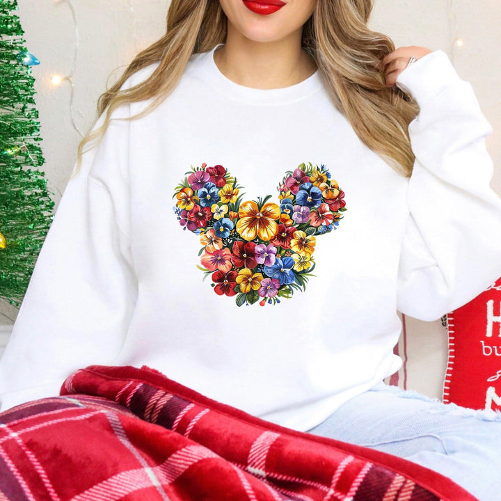 Minnie aus Blumen Pullover | Floraler Minnie Sweatshirt-FaceeCo
