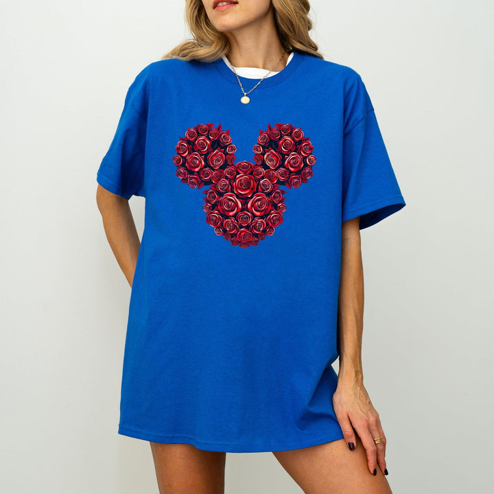 Minnie-Kopf aus Rosen-Shirt | Süßes Blumen T-Shirt-FaceeCo