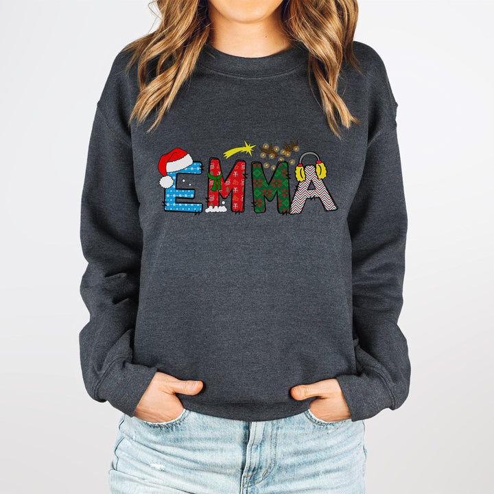 Niedlicher Weihnachtsname-Pullover | Festlicher Custom Sweatshirt-FaceeCo