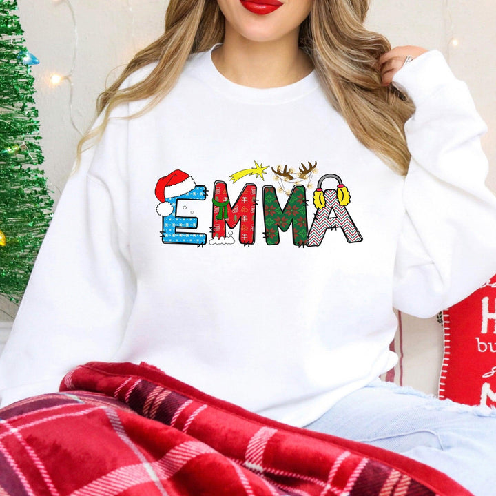 Niedlicher Weihnachtsname-Pullover | Festlicher Custom Sweatshirt-FaceeCo