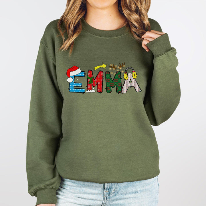 Niedlicher Weihnachtsname-Pullover | Festlicher Custom Sweatshirt-FaceeCo
