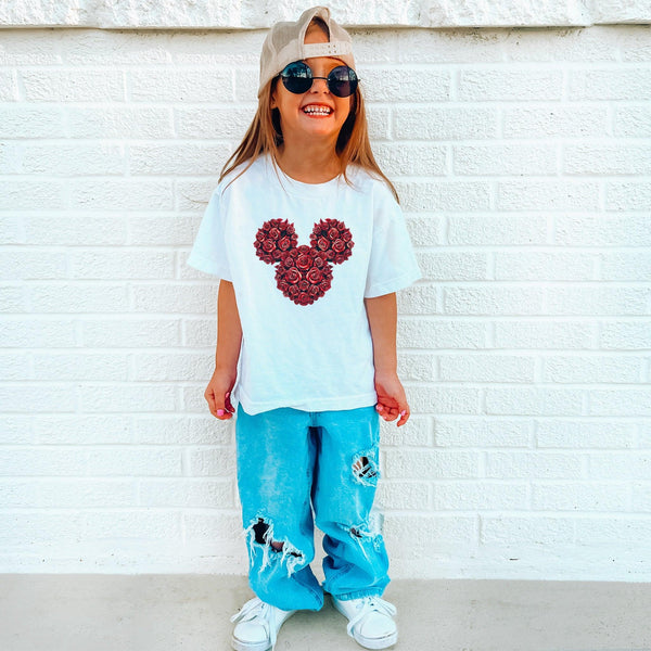 Niedliches Rosen Minnie Shirt für Kinder | Süßes Minnie aus Rosen T-Shirt-FaceeCo