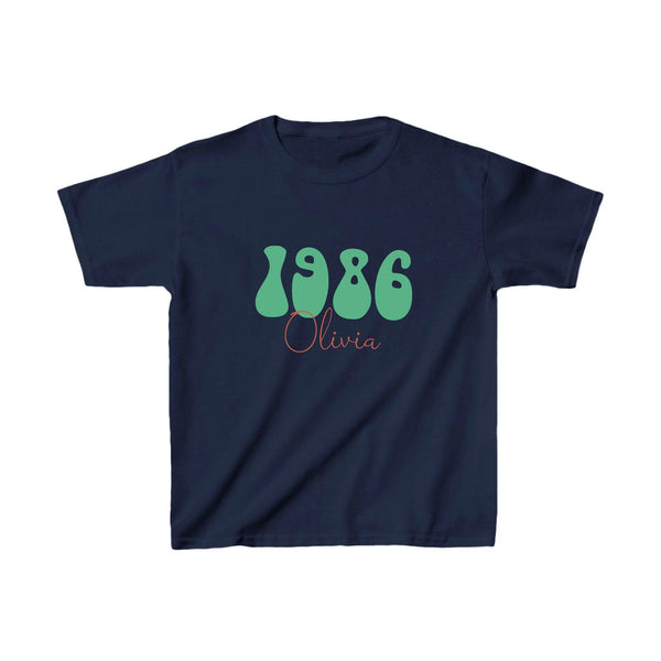 Personalisierbares T-Shirt für Kinder mit Namen und Jahr | Individuelles-Shirt-FaceeCo
