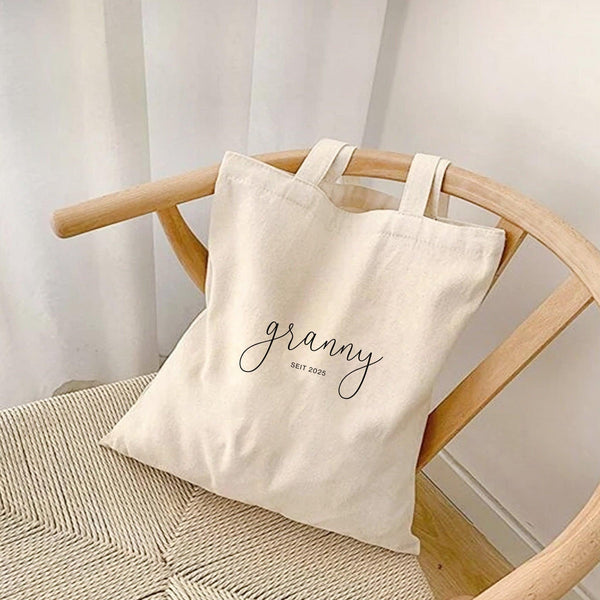 Personalisierte Baumwoll-Tasche für neue Oma | Individuelles Geschenk für Großmutter-FaceeCo