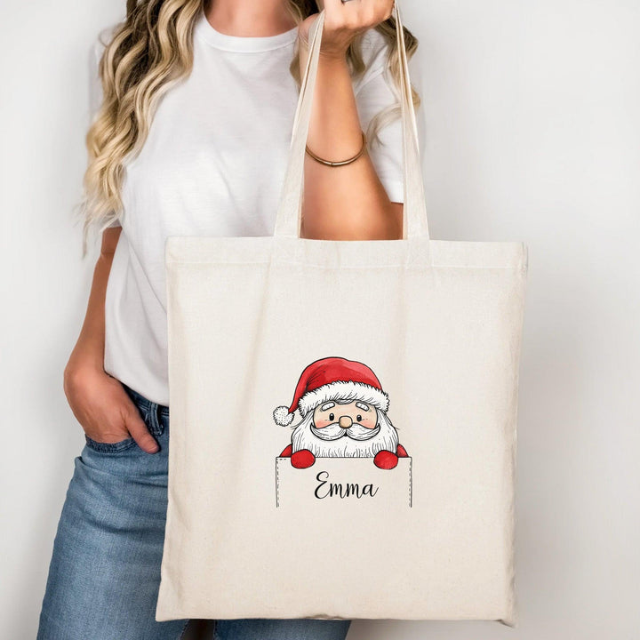 Personalisierte Weihnachts Baumwolltasche mit Namen | Individuelle Weihnachtstasche-FaceeCo