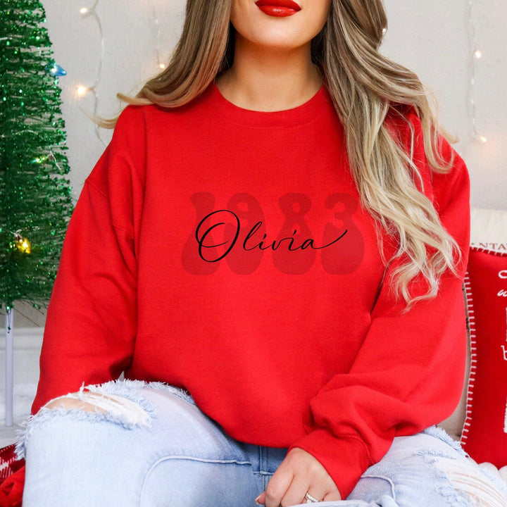 Personalisierter Pullover mit Name und Jahr | Einzigartiger Erinnerungs Pullover-FaceeCo