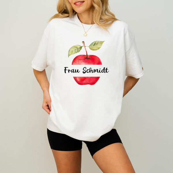 Personalisiertes Lehrer-Shirt | Apfel-mit-Namen T-Shirt-FaceeCo