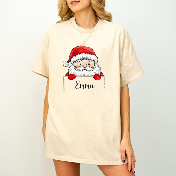 Personalisiertes Weihnachts-Shirt mit Namen | Weihnachtsmann T-Shirt-FaceeCo