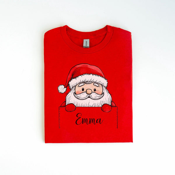 Personalisiertes Weihnachts-Shirt mit Namen | Weihnachtsmann T-Shirt-FaceeCo