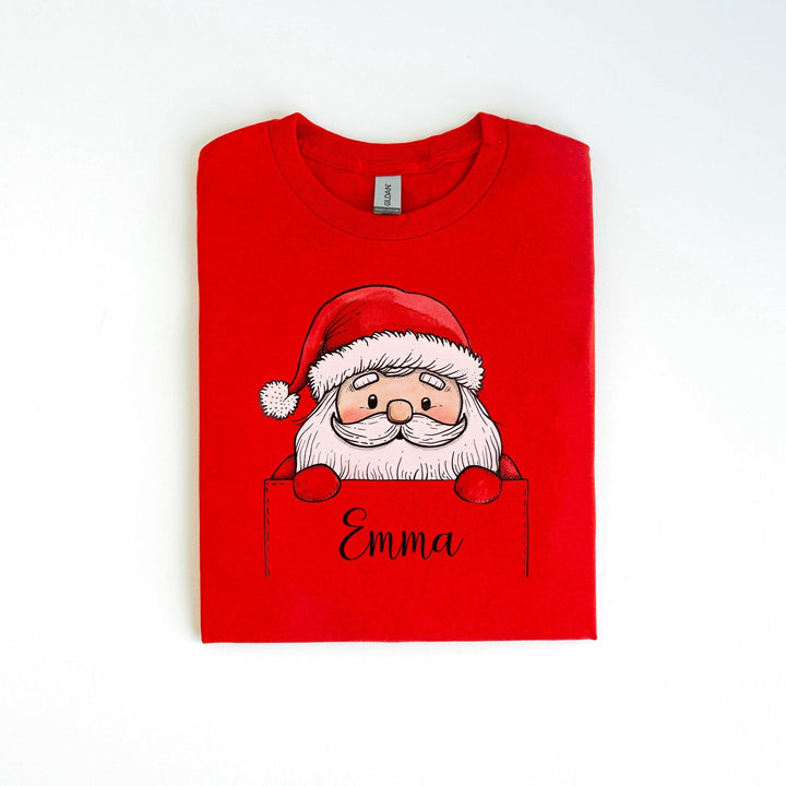 Personalisiertes Weihnachts-Shirt mit Namen | Weihnachtsmann T-Shirt-FaceeCo