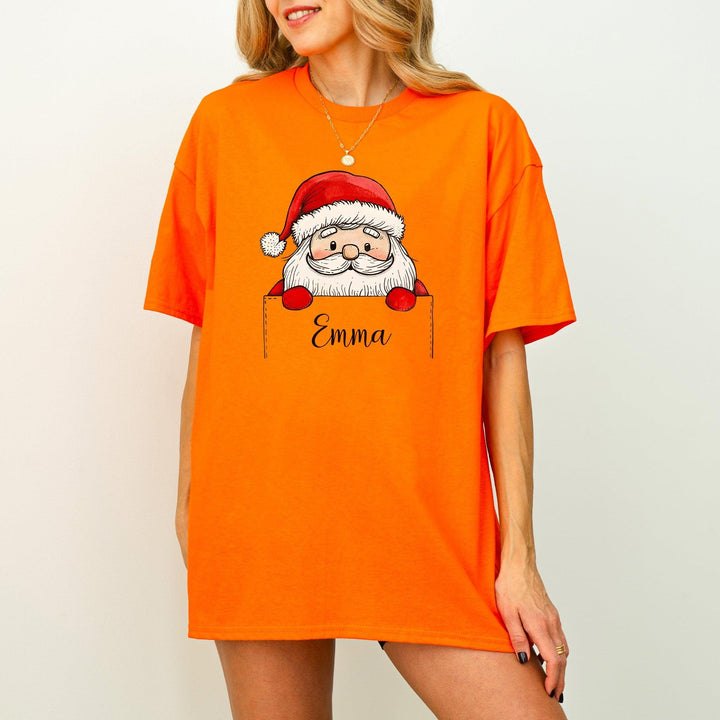 Personalisiertes Weihnachts-Shirt mit Namen | Weihnachtsmann T-Shirt-FaceeCo