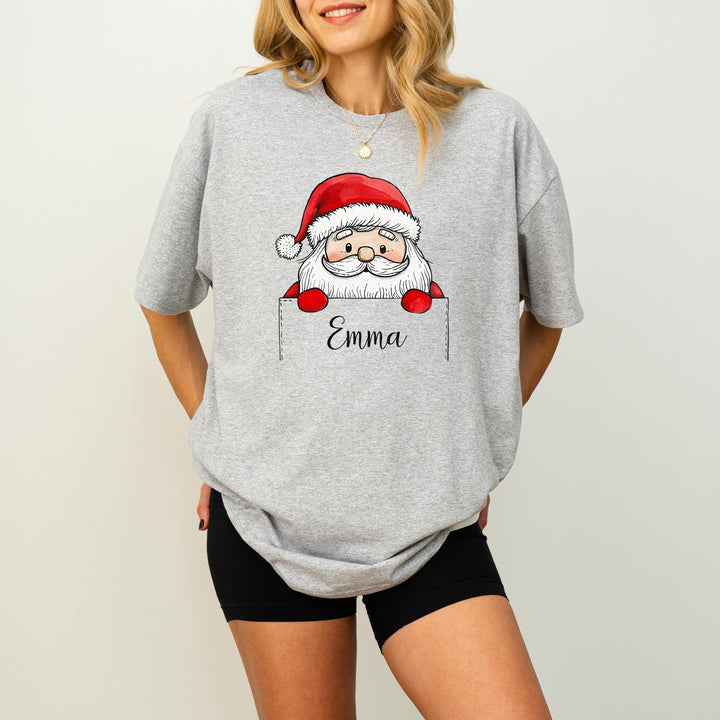 Personalisiertes Weihnachts-Shirt mit Namen | Weihnachtsmann T-Shirt-FaceeCo