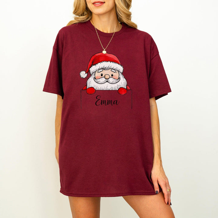 Personalisiertes Weihnachts-Shirt mit Namen | Weihnachtsmann T-Shirt-FaceeCo