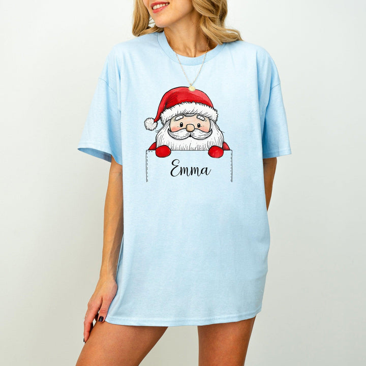 Personalisiertes Weihnachts-Shirt mit Namen | Weihnachtsmann T-Shirt-FaceeCo