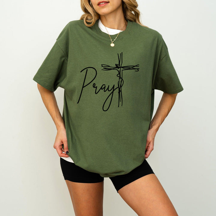 Pray T-Shirt | Religiöses T-Shirt | Glaubens-inspiriertes Geschenk-FaceeCo