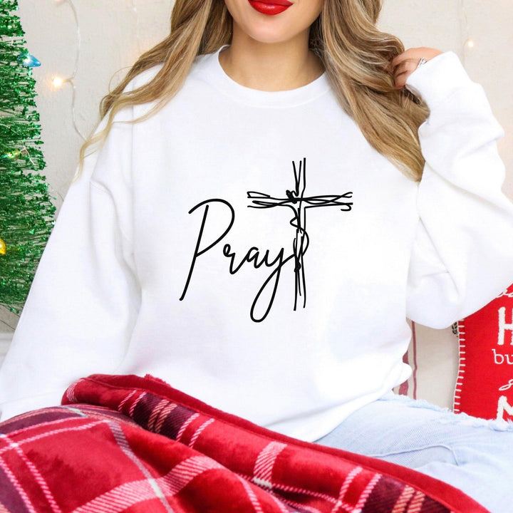 Religiöser Pullover mit Beten-Motiv | Spirituelles Sweatshirt-FaceeCo