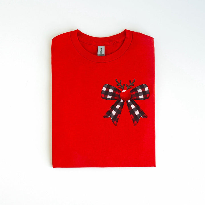 Rentier mit Schleife-Shirt | Süßes Weihnachts T-Shirt-FaceeCo