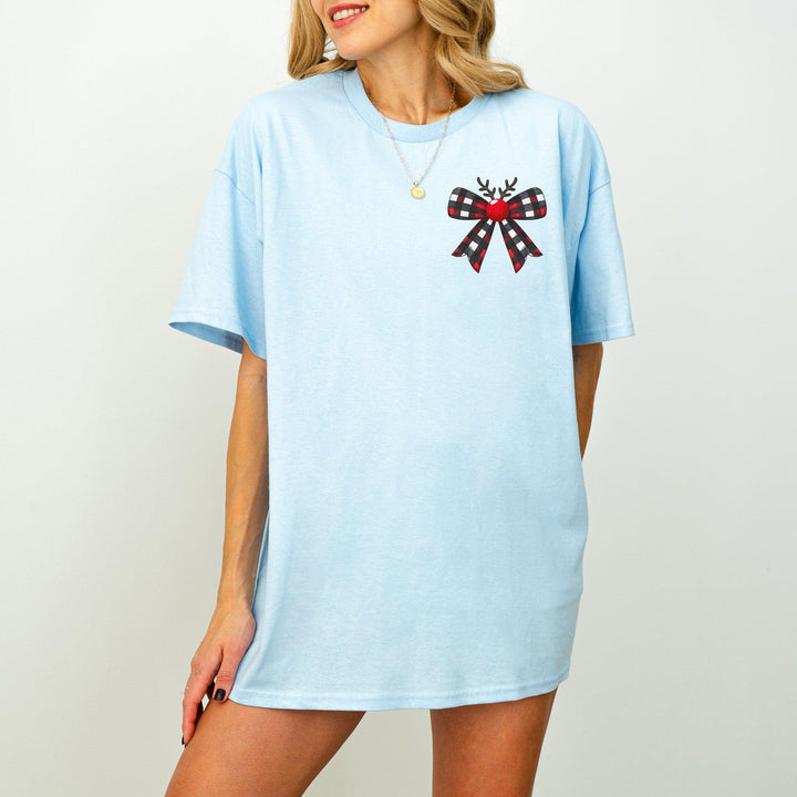 Rentier mit Schleife-Shirt | Süßes Weihnachts T-Shirt-FaceeCo