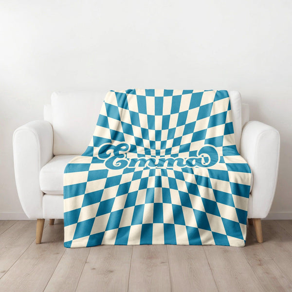Retro-Decke mit personalisiertem Namen-FaceeCo