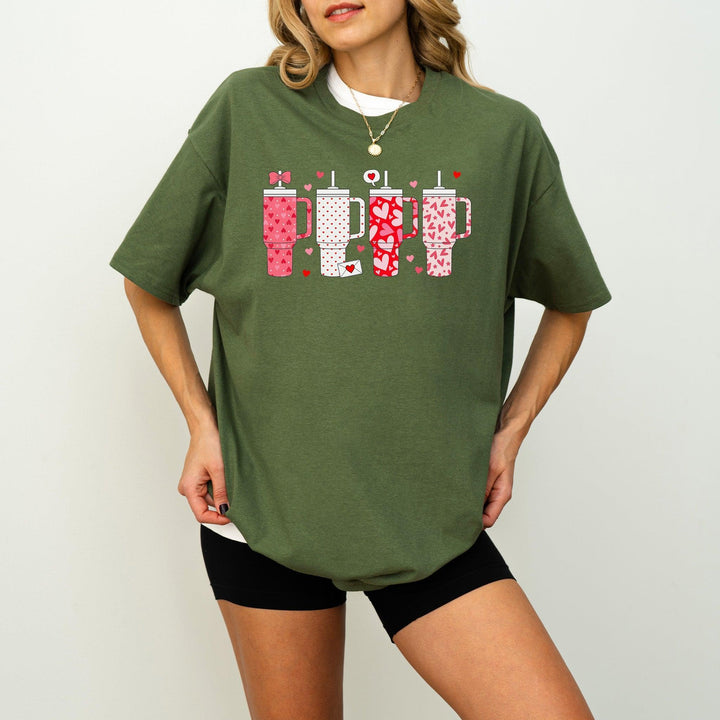 Retro-Valentine-Shirt | Obsessive Cup Disorder-T-Shirt | Süßes Valentinsgeschenk-FaceeCo