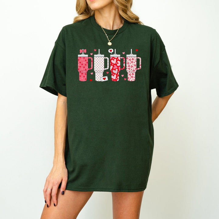 Retro-Valentine-Shirt | Obsessive Cup Disorder-T-Shirt | Süßes Valentinsgeschenk-FaceeCo