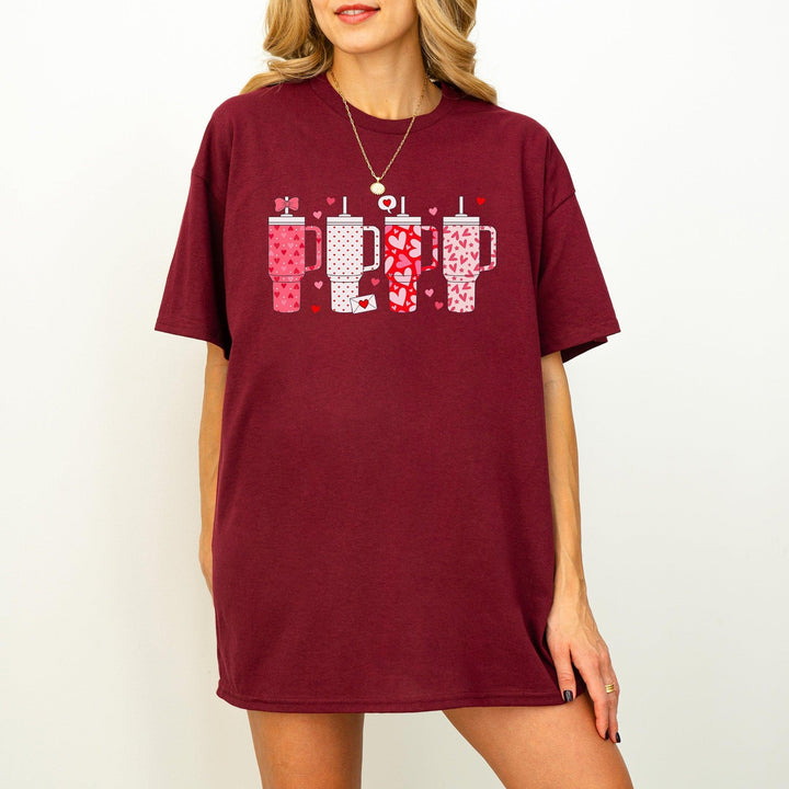 Retro-Valentine-Shirt | Obsessive Cup Disorder-T-Shirt | Süßes Valentinsgeschenk-FaceeCo