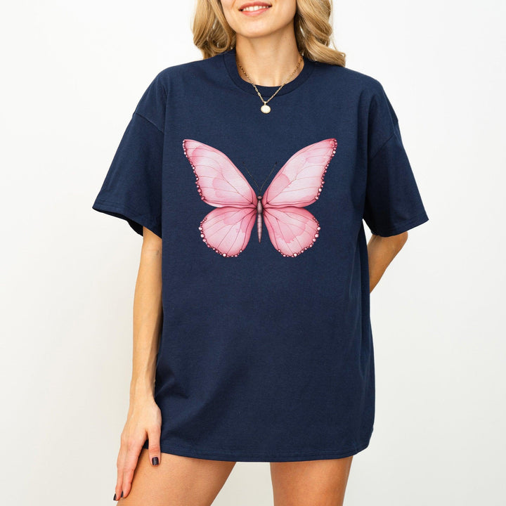Rosa Schmetterling-Shirt | Perfektes Geschenk für Naturfreunde-FaceeCo