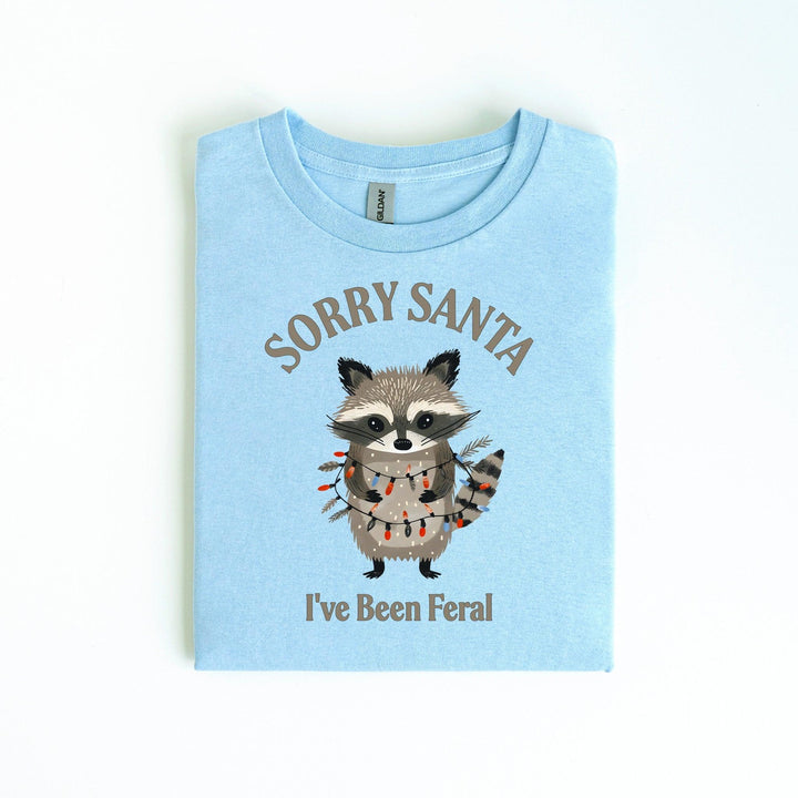 "SORRY SANTA I've Been Feral" T-Shirt | Weihnachtswaschbär-Shirt-FaceeCo