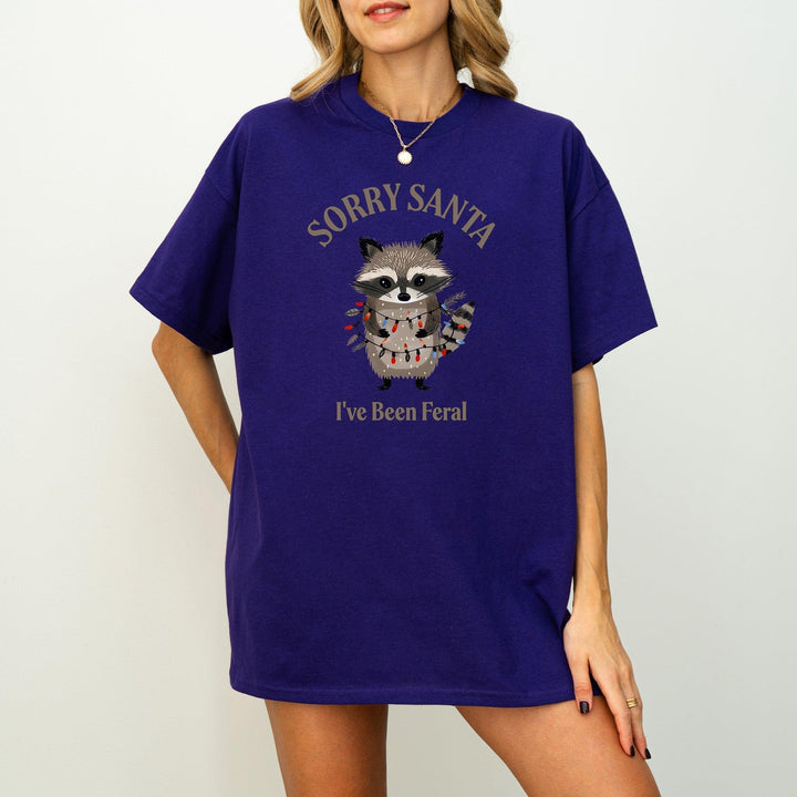"SORRY SANTA I've Been Feral" T-Shirt | Weihnachtswaschbär-Shirt-FaceeCo