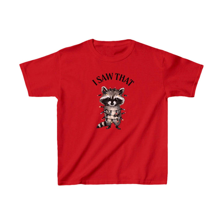 Süßes Weihnachts-Waschbär T-Shirt | Festliches Waschbär Kinder-Shirt "I Saw That"-FaceeCo