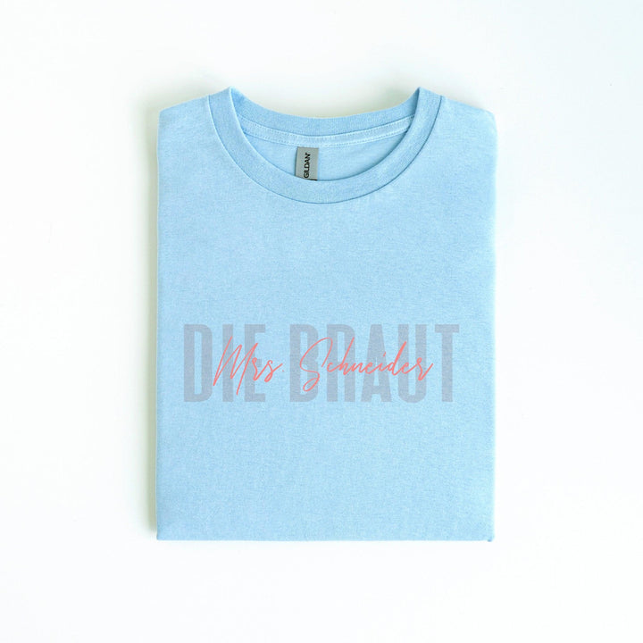 Personalisierbares T-Shirt für die Braut zum Junggesellinnenabschied-FaceeCo