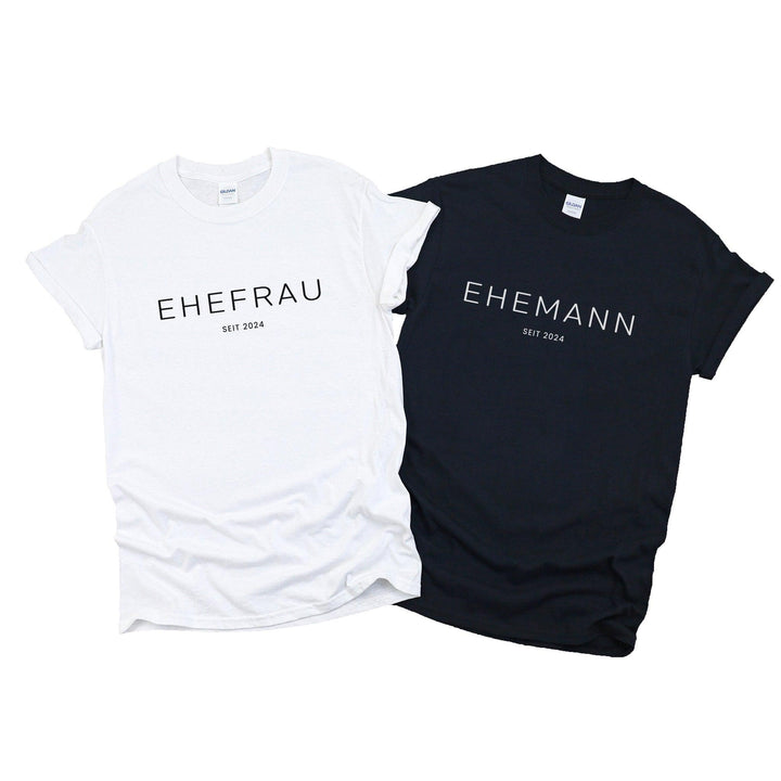 Ehemann und Ehefrau T-Shirts – personalisiert mit Hochzeitsdatum-FaceeCo