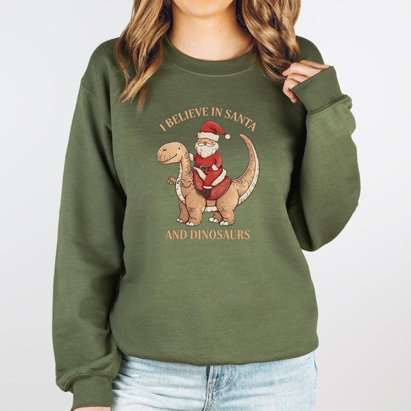 Unisex Pullover "I Believe In Santa & DInosaurs"-FaceeCo