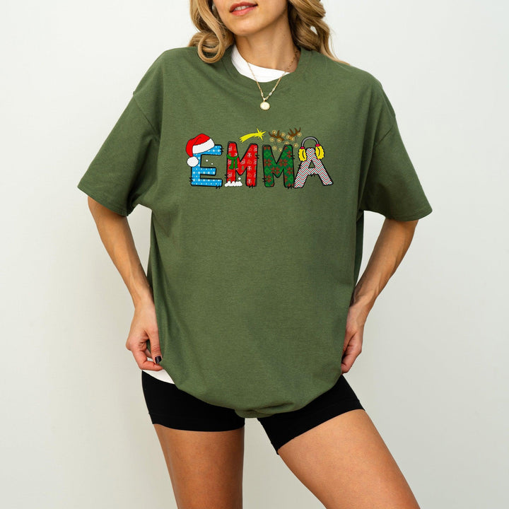 Weihnachts-Shirt mit personalisiertem Namen-FaceeCo