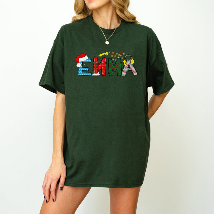 Weihnachts-Shirt mit personalisiertem Namen-FaceeCo