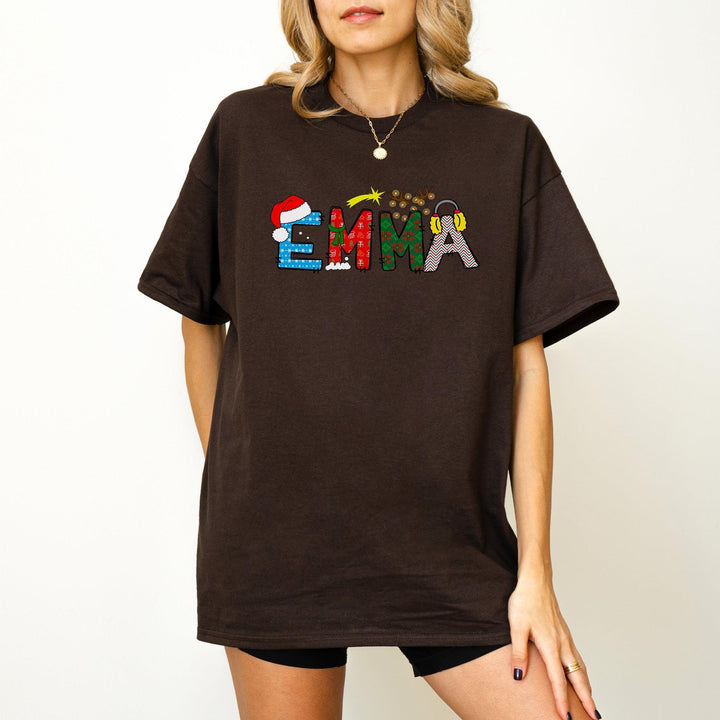 Weihnachts-Shirt mit personalisiertem Namen-FaceeCo