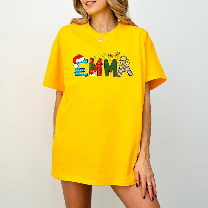 Weihnachts-Shirt mit personalisiertem Namen-FaceeCo