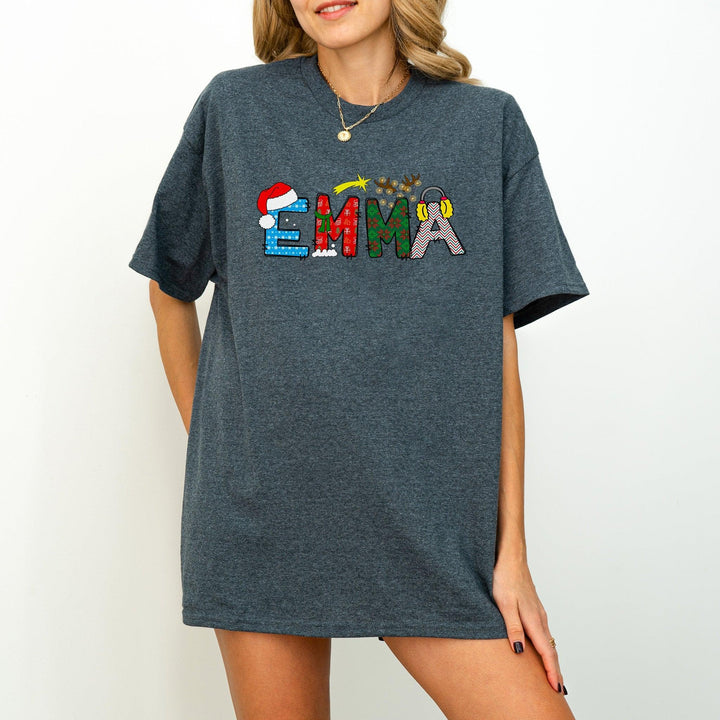 Weihnachts-Shirt mit personalisiertem Namen-FaceeCo
