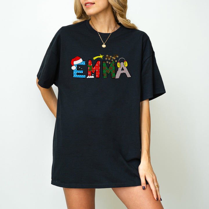 Weihnachts-Shirt mit personalisiertem Namen-FaceeCo