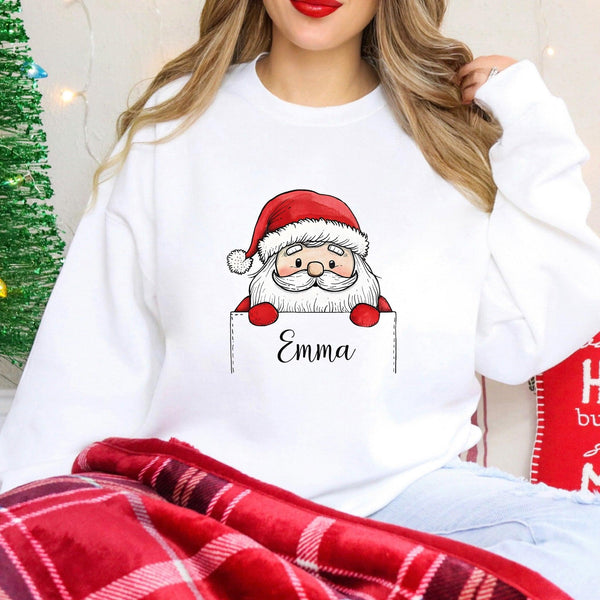 Weihnachtsmann Pullover mit Name | Personalisierter Weihnachts Pullover-FaceeCo