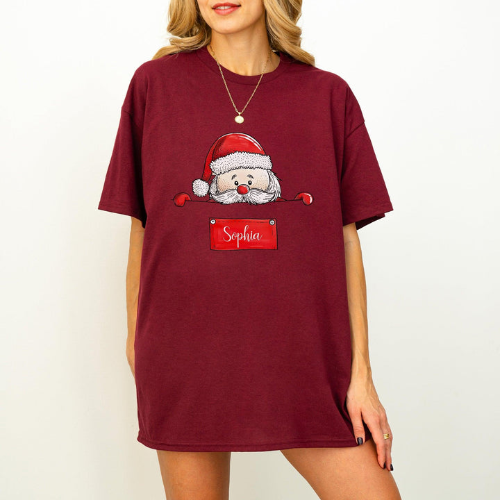 Weihnachtsmann-Shirt mit Namen | Personalisierte T-Shirt-FaceeCo