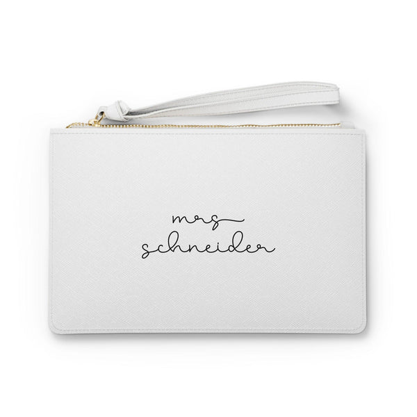 Weiße Braut Clutch mit Name-FaceeCo