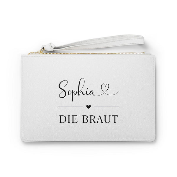 Weiße Braut Handtasche mit Namen-FaceeCo
