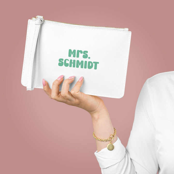 Weiße Braut Handtasche mit Namen-FaceeCo