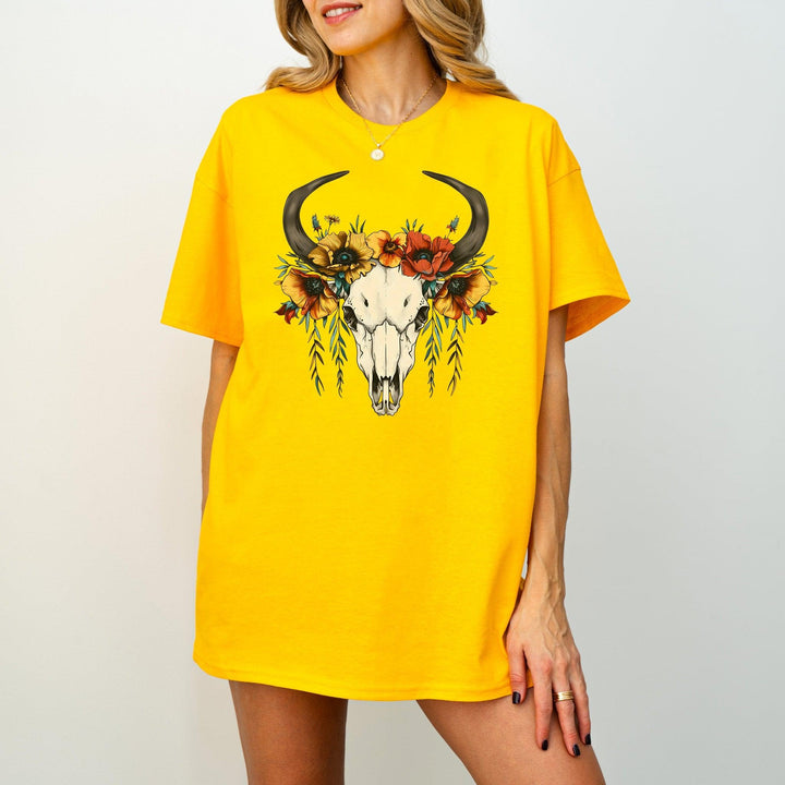 Western Kuhschädel T-Shirt | Boho-Shirt-FaceeCo
