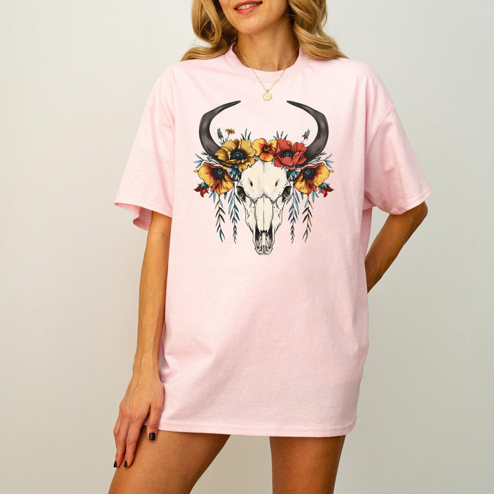 Western Kuhschädel T-Shirt | Boho-Shirt-FaceeCo