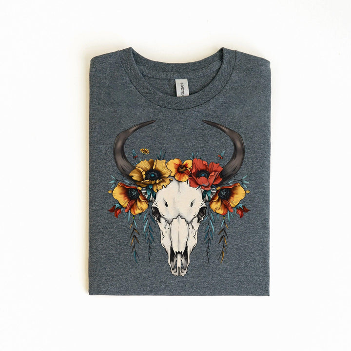 Western Kuhschädel T-Shirt | Boho-Shirt-FaceeCo