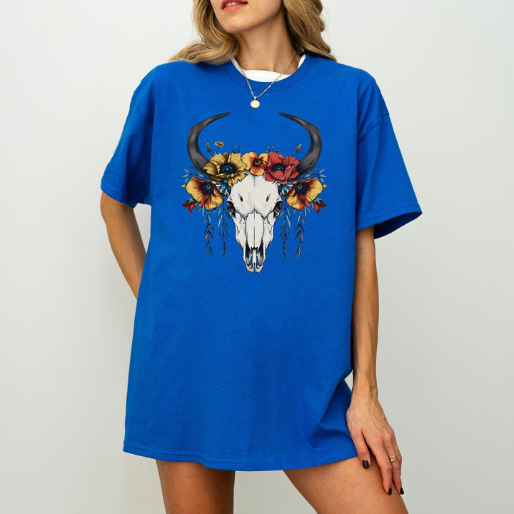 Western Kuhschädel T-Shirt | Boho-Shirt-FaceeCo